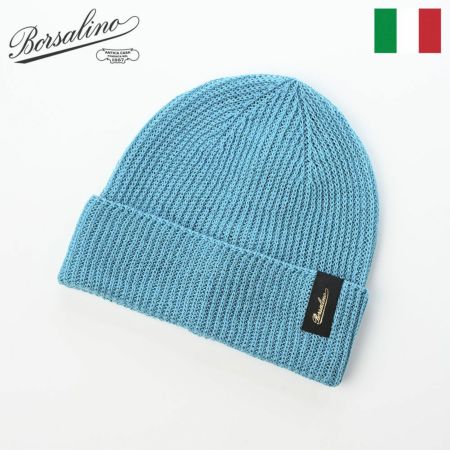 ボルサリーノのニット帽 Ren Linen Beanie（レン リネン ビーニー） 130391 ターコイズ
