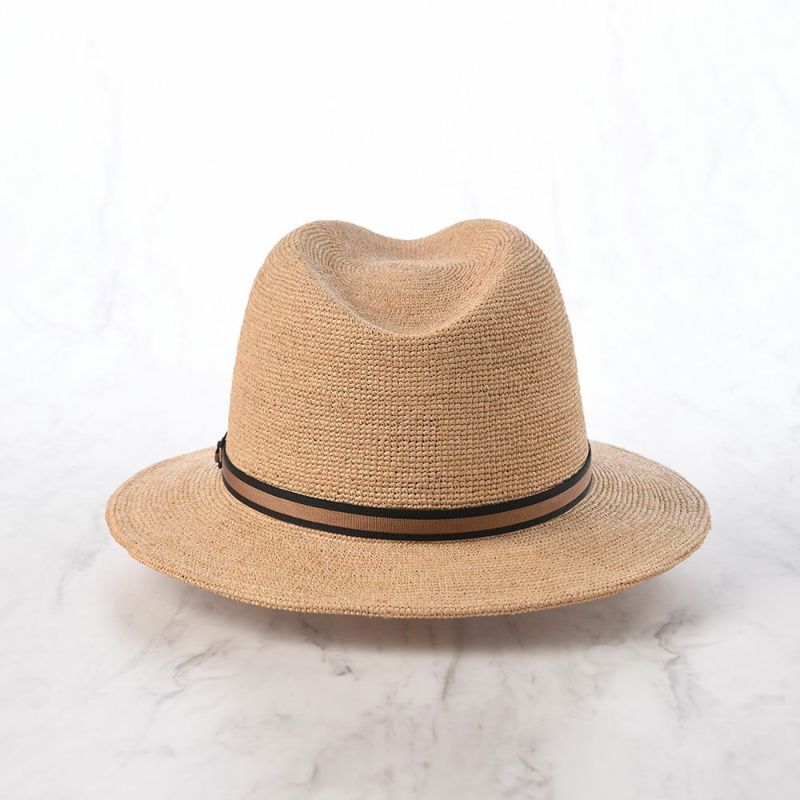 ボルサリーノのラフィアハット Rafia crochet fine（ラフィアクロシェ ファイン） 141165 ブラウンリボン