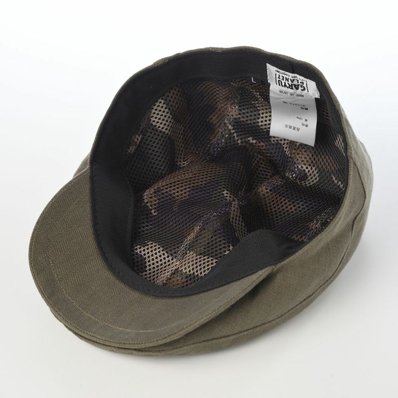ガリュープラネットのハンチング Washable Herringbone Linen Hunting（ウォッシャブルへリンボンリネンハンチング）839 カーキ