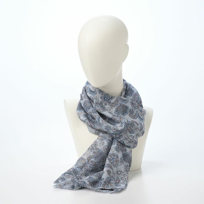 ブガッティの春夏スカーフ・ストール Paisley Print Scarf（ペイズリープリントスカーフ） 630106 デニム