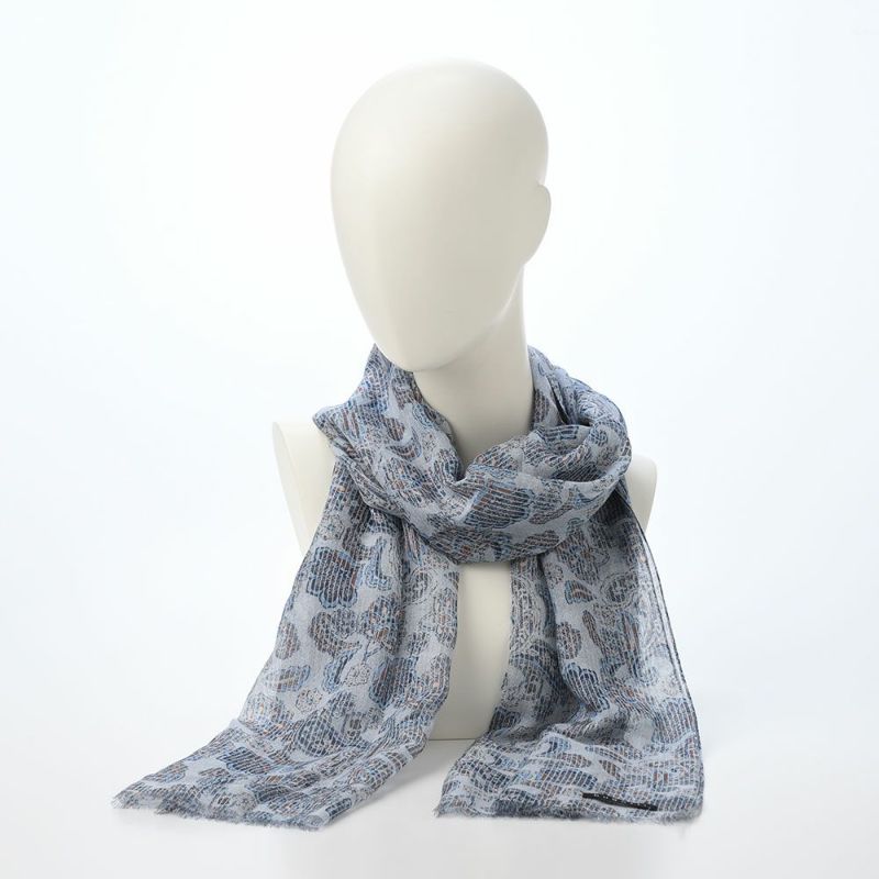 ブガッティの春夏スカーフ・ストール Paisley Print Scarf（ペイズリープリントスカーフ） 630106 デニム