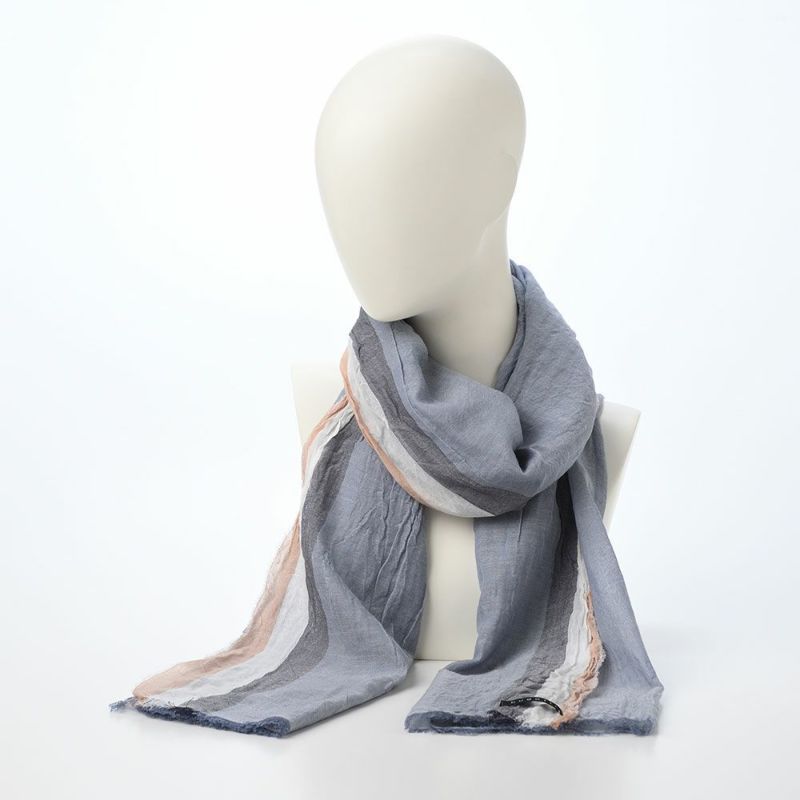 ブガッティの春夏スカーフ・ストール Stripe Pattern Scarf（ストライプパターンスカーフ） 630321 グレー