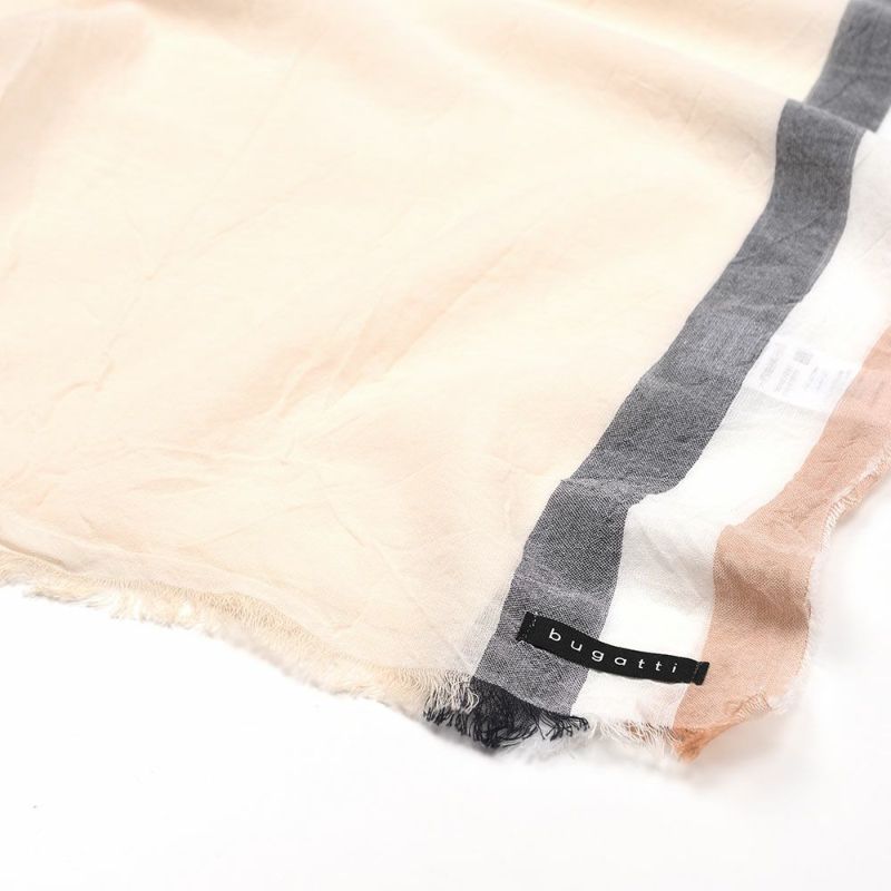 ブガッティの春夏スカーフ・ストール Stripe Pattern Scarf（ストライプパターンスカーフ） 630321 オフホワイト