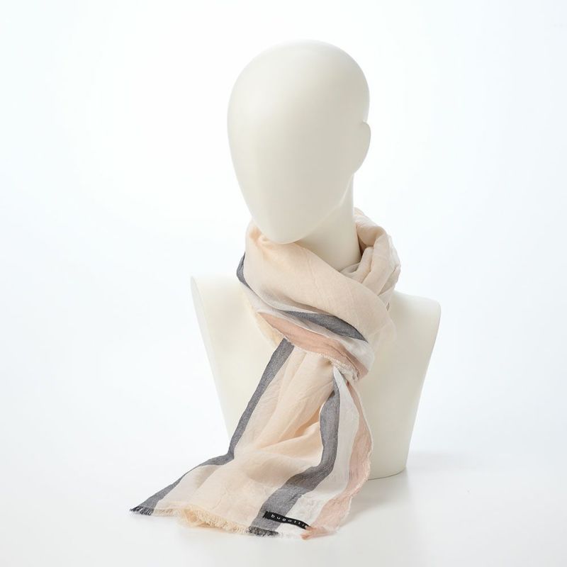 ブガッティの春夏スカーフ・ストール Stripe Pattern Scarf（ストライプパターンスカーフ） 630321 オフホワイト