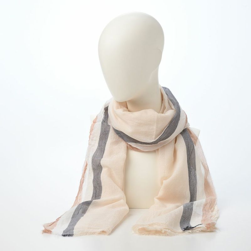 ブガッティの春夏スカーフ・ストール Stripe Pattern Scarf（ストライプパターンスカーフ） 630321 オフホワイト