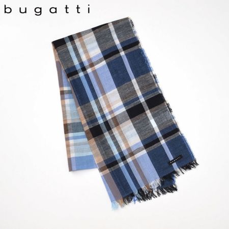 ブガッティの春夏スカーフ・ストール Check Scarf（チェックスカーフ） 630324 デニム