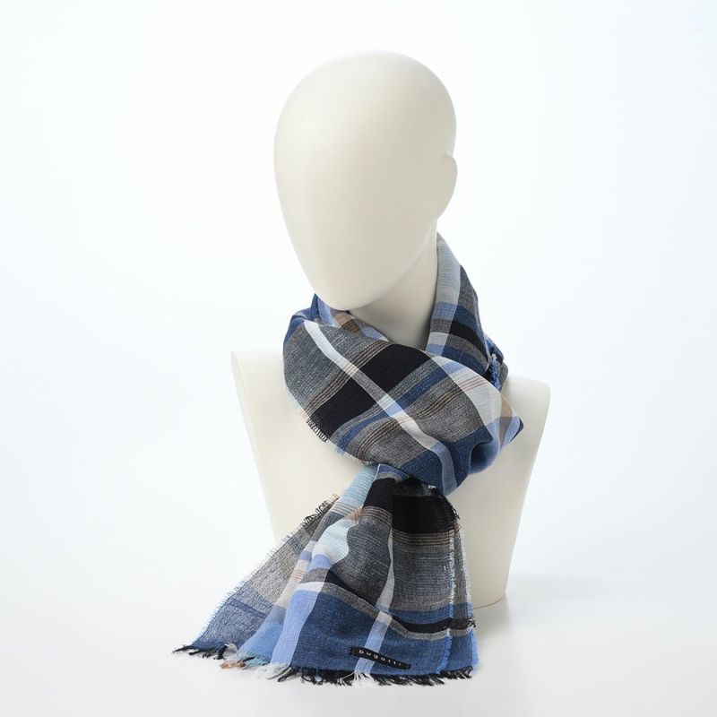 ブガッティの春夏スカーフ・ストール Check Scarf（チェックスカーフ） 630324 デニム