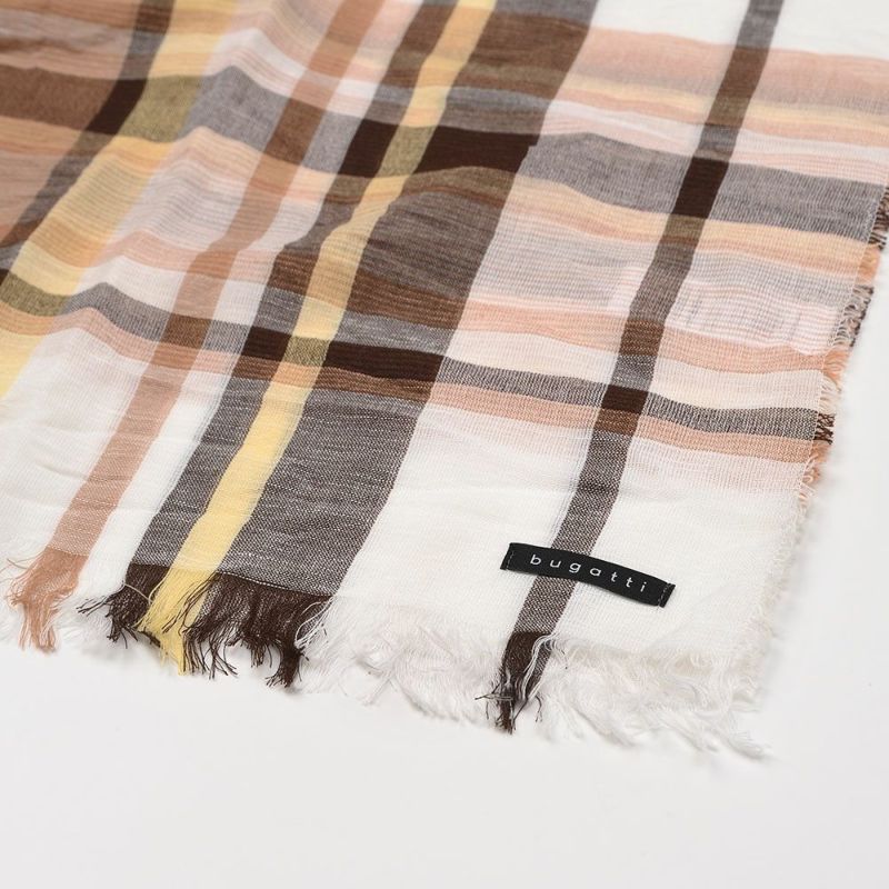 ブガッティの春夏スカーフ・ストール Check Scarf（チェックスカーフ） 630324 ナチュラル