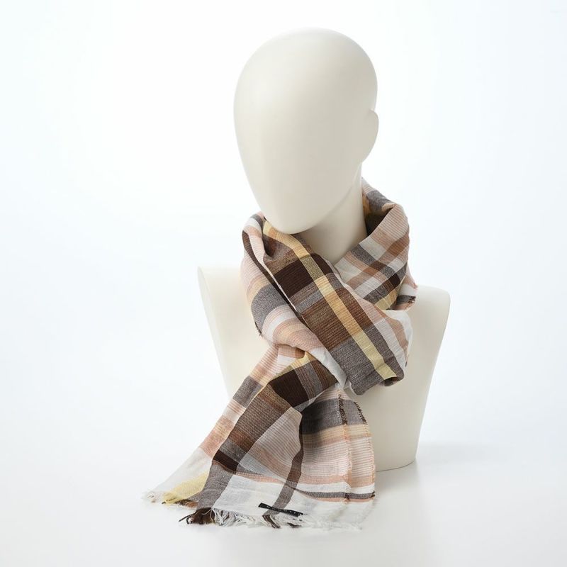 ブガッティの春夏スカーフ・ストール Check Scarf（チェックスカーフ） 630324 ナチュラル