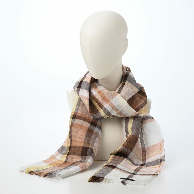 ブガッティの春夏スカーフ・ストール Check Scarf（チェックスカーフ） 630324 ナチュラル