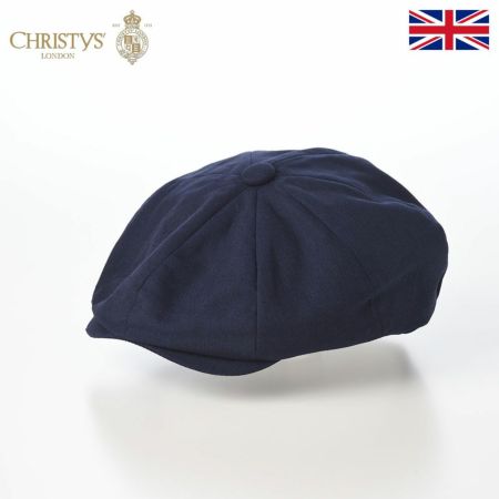 クリスティーズ ロンドンのキャスケット Linen Blend Baker Boy（リネンブレンド ベーカーボーイ） ネイビー