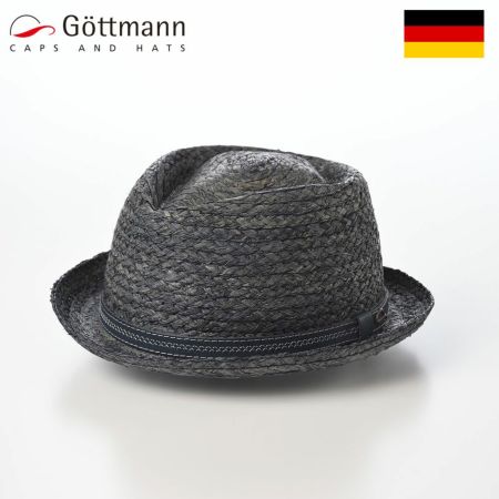 ゴットマンのラフィアハット Fluss Raffia（フルス ラフィア） G49412366 グレーネイビー