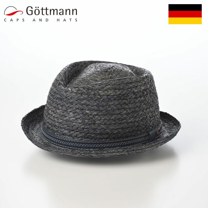 ゴットマンのラフィアハット Fluss Raffia（フルス ラフィア） G49412366 グレーネイビー