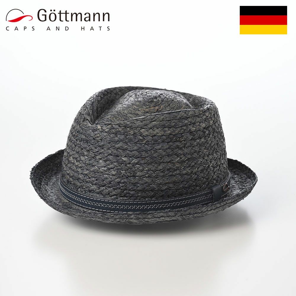 ゴットマンのラフィアハット Fluss Raffia（フルス ラフィア） G49412366 グレーネイビー
