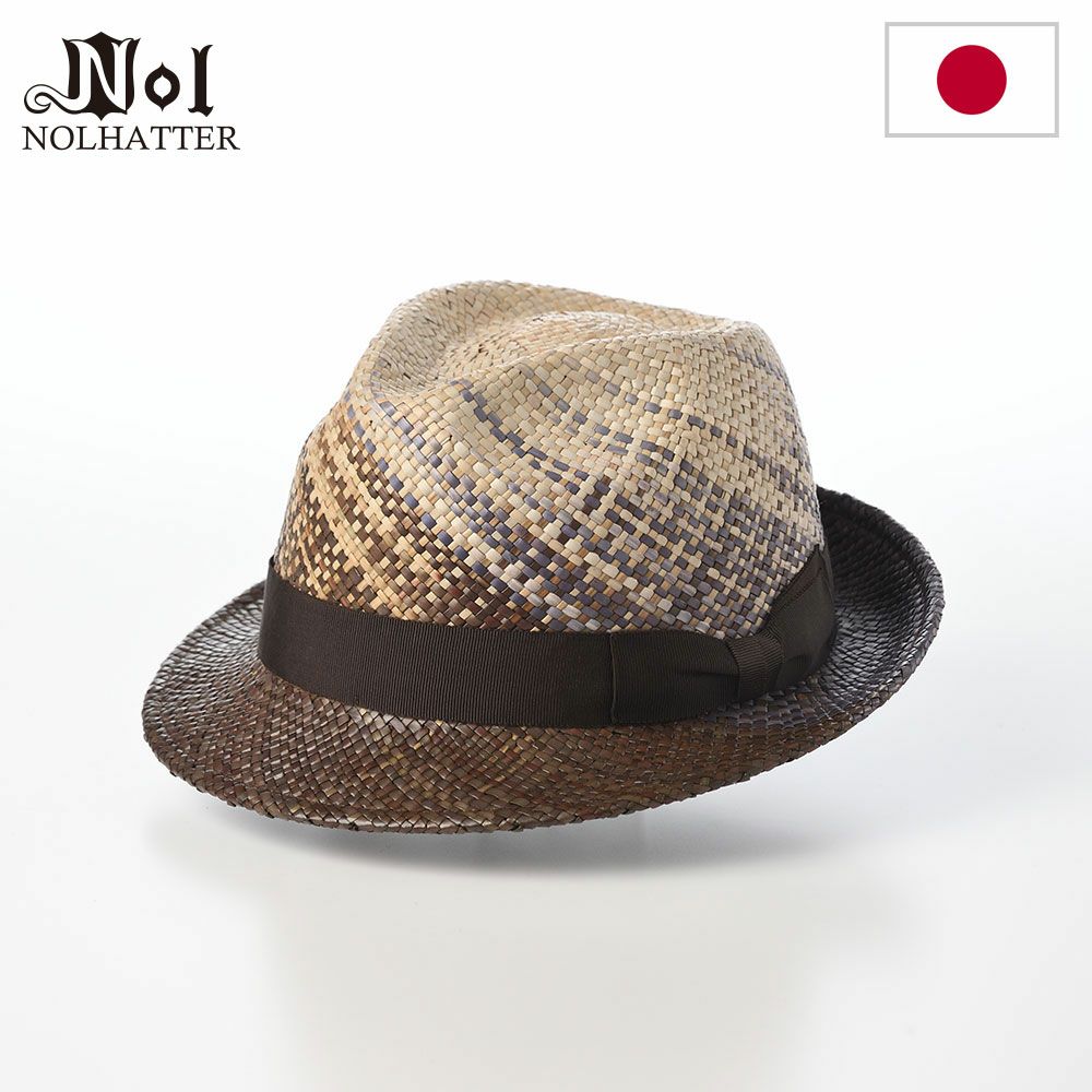 ノルのストローハット FB half hat（FB ハーフ ハット） ブラウン パープル