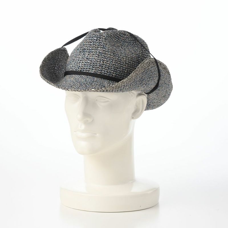 ノルのストローハット PPAM western linen（PPAM ウエスタンリネン） ブルー