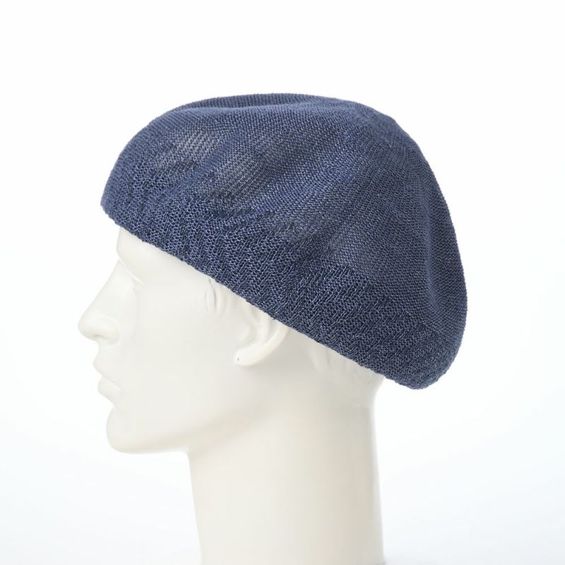 レッターのベレー帽 Rib Linen Beret Big（リブ リネン ベレー ビッグ） インディゴ