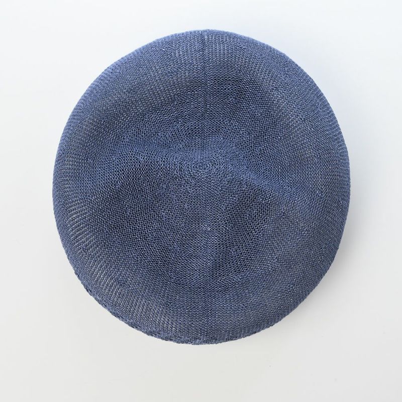 レッターのベレー帽 Rib Linen Beret Big（リブ リネン ベレー ビッグ） インディゴ