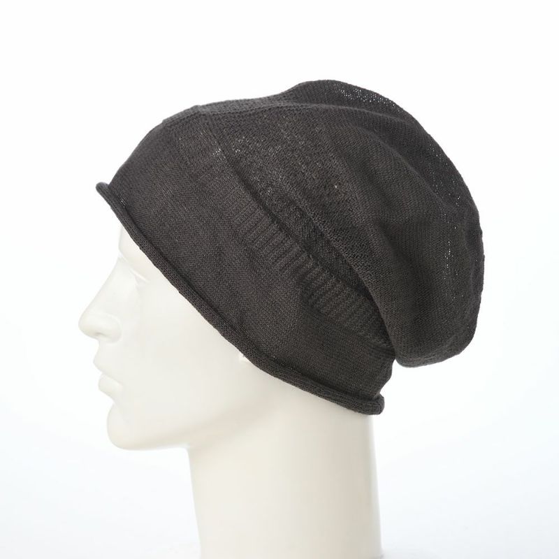レッターのニット帽 Linen beanie（リネンビーニー） チャコール