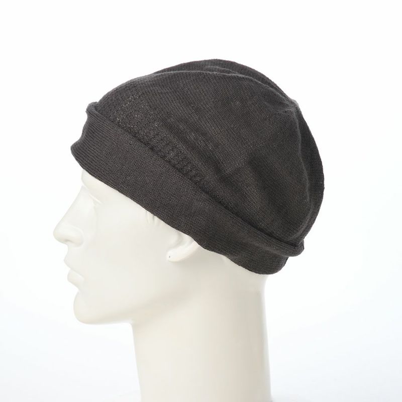 レッターのニット帽 Linen beanie（リネンビーニー） チャコール