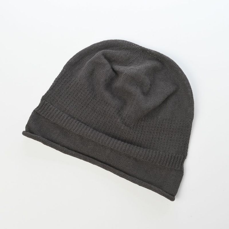 レッターのニット帽 Linen beanie（リネンビーニー） チャコール