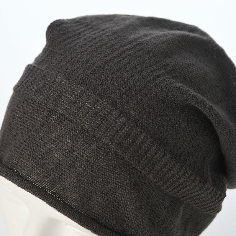 レッターのニット帽 Linen beanie（リネンビーニー） チャコール