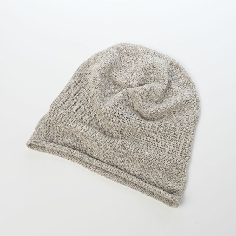 レッターのニット帽 Linen beanie（リネンビーニー） グレー