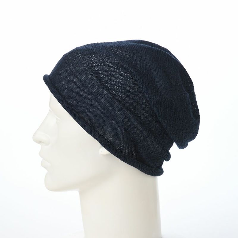 レッターのニット帽 Linen beanie（リネンビーニー） ネイビー