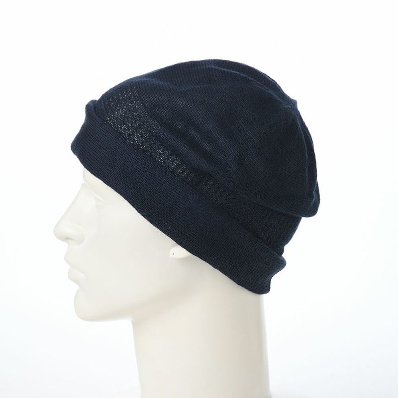 レッターのニット帽 Linen beanie（リネンビーニー） ネイビー