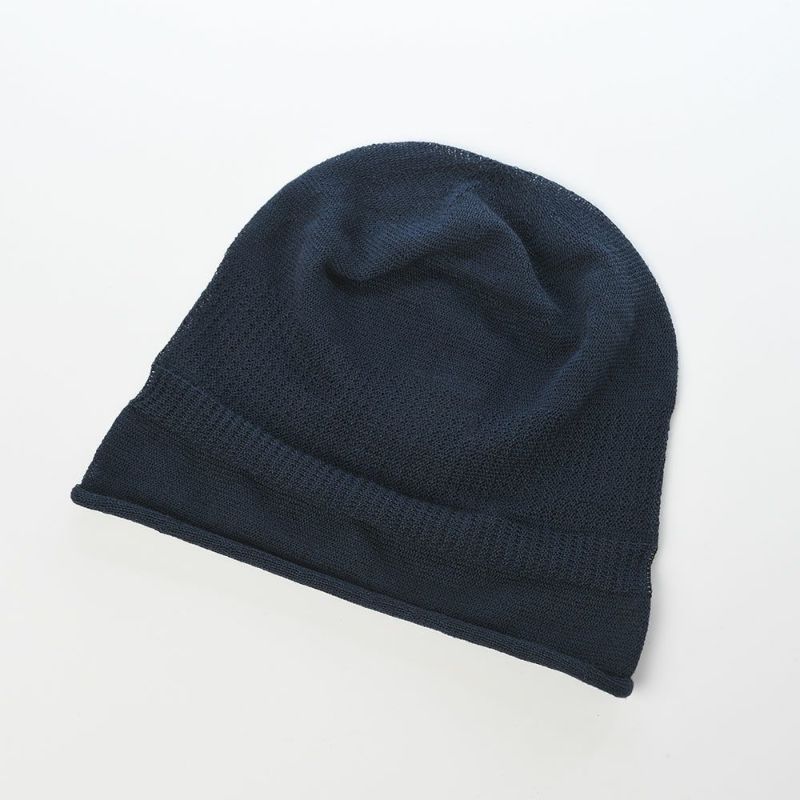 レッターのニット帽 Linen beanie（リネンビーニー） ネイビー