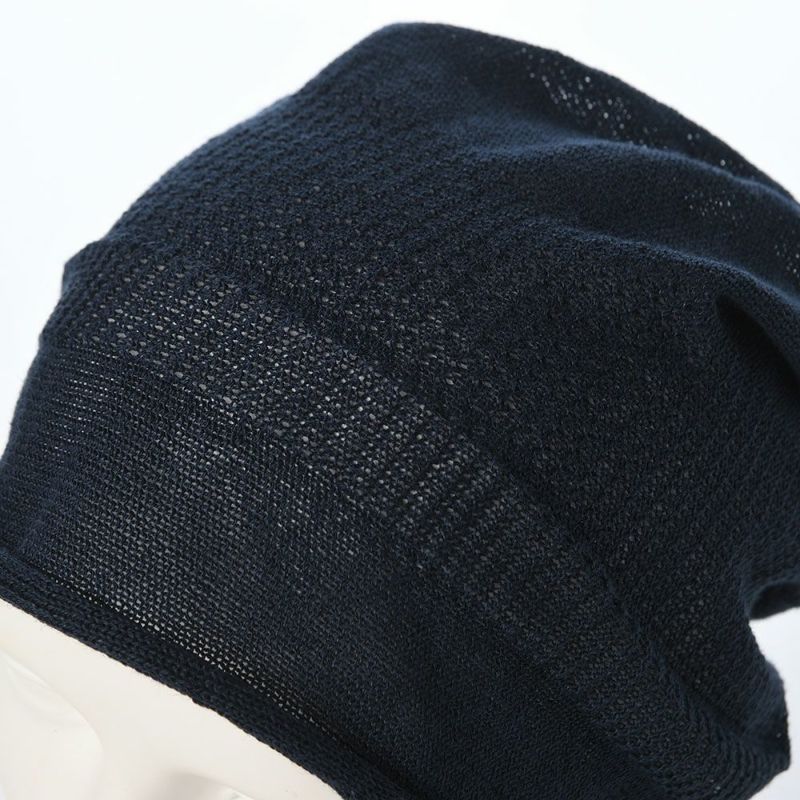 レッターのニット帽 Linen beanie（リネンビーニー） ネイビー
