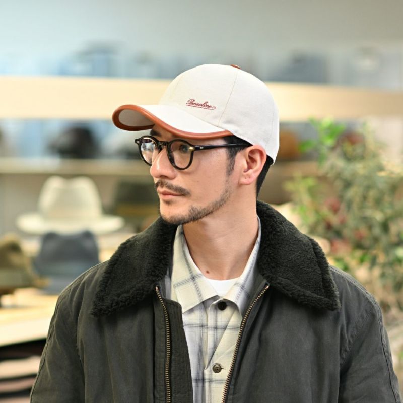 ボルサリーノのキャップ Baseball Cap Golfer Canvas（ベースボールキャップ ゴルファー キャンバス） B95009 ブラウン