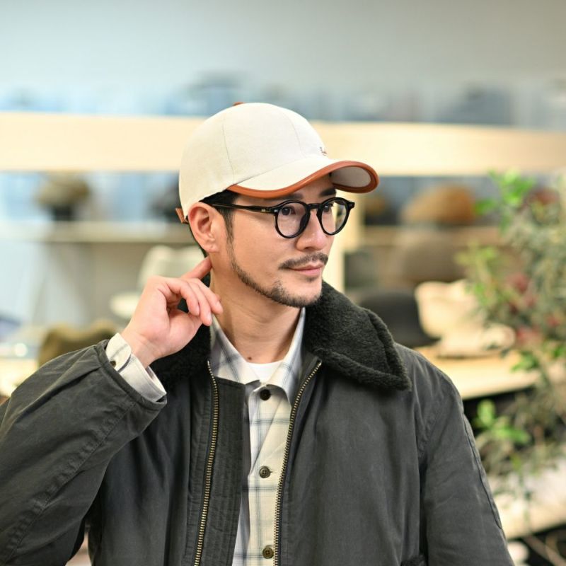 ボルサリーノのキャップ Baseball Cap Golfer Canvas（ベースボールキャップ ゴルファー キャンバス） B95009 ブラウン