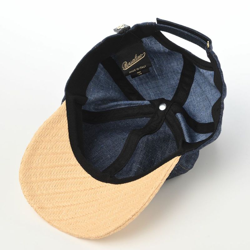 ボルサリーノのキャップ Baseball Cap Golfer Denim（ベースボールキャップ ゴルファー デニム） B95010 ブルー