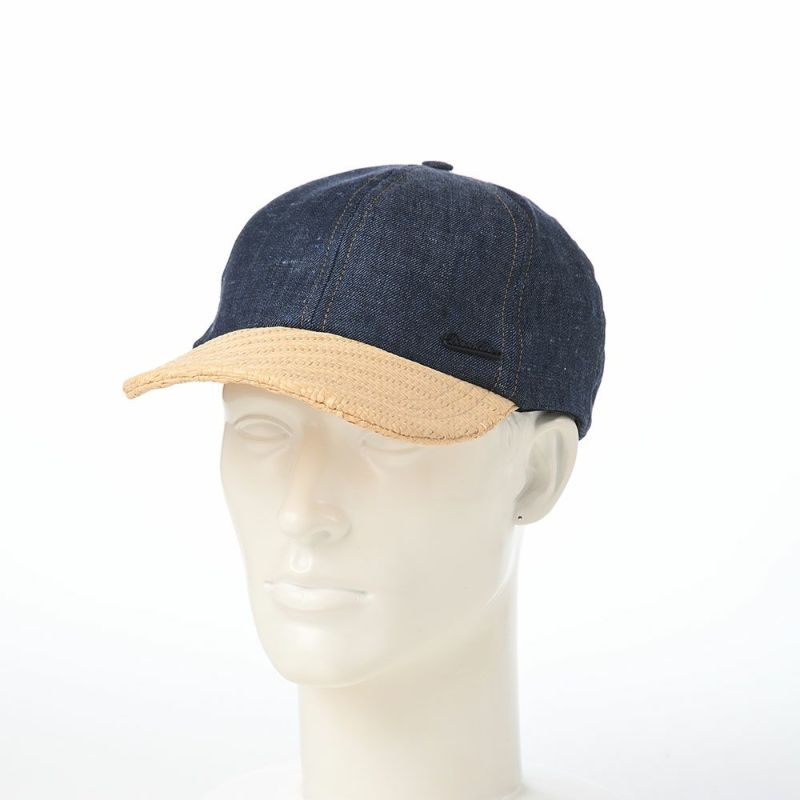 ボルサリーノのキャップ Baseball Cap Golfer Denim（ベースボールキャップ ゴルファー デニム） B95010 ブルー