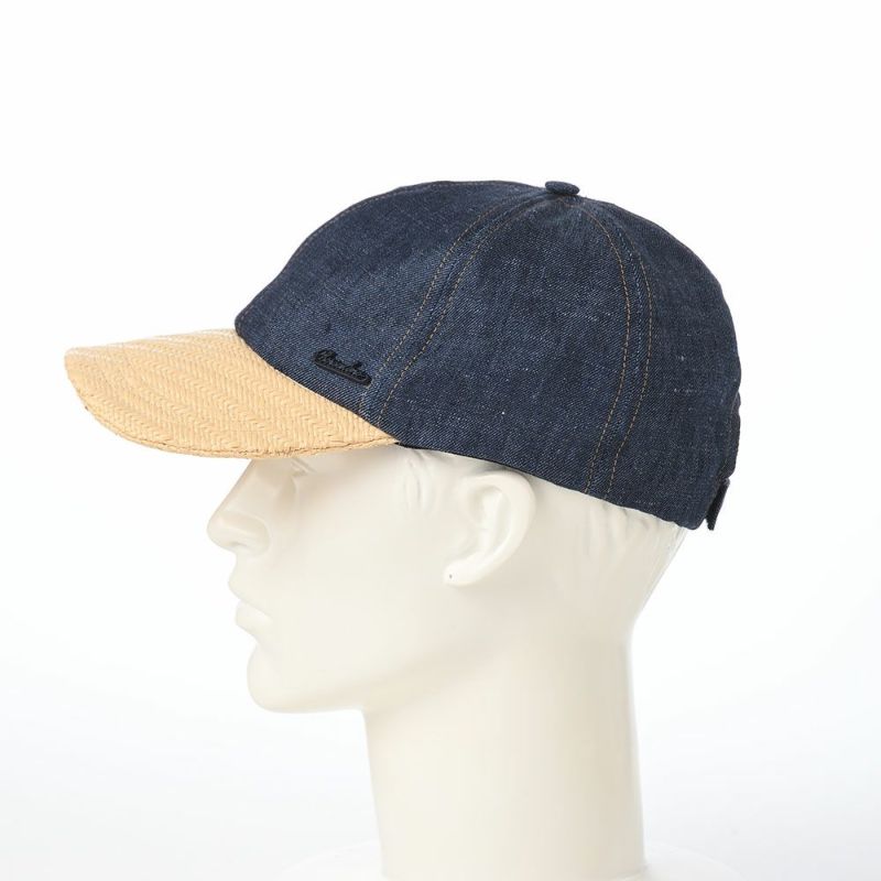 ボルサリーノのキャップ Baseball Cap Golfer Denim（ベースボールキャップ ゴルファー デニム） B95010 ブルー