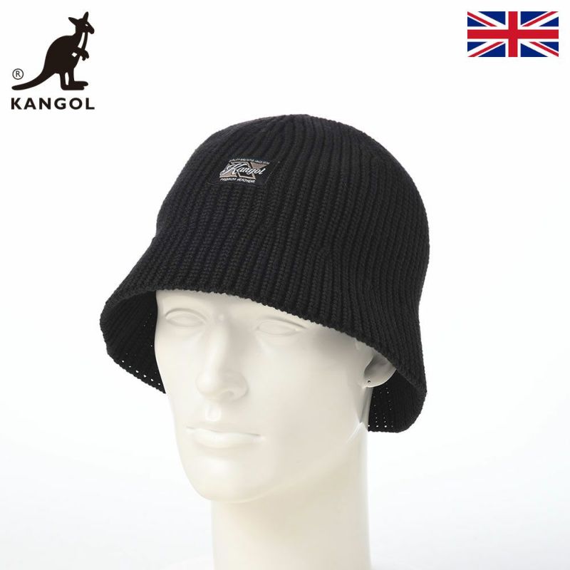カンゴールのバケットハット WASHED KNIT BUCKET（ウォッシュド ニット バケット） ブラック