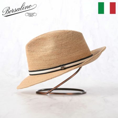 ボルサリーノのラフィアハット Rafia crochet fine（ラフィアクロシェ ファイン） 141165 ホワイトリボン