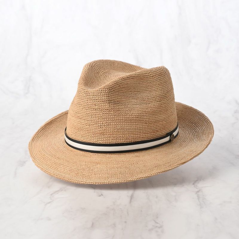 ボルサリーノのラフィアハット Rafia crochet fine（ラフィアクロシェ ファイン） 141165 ホワイトリボン