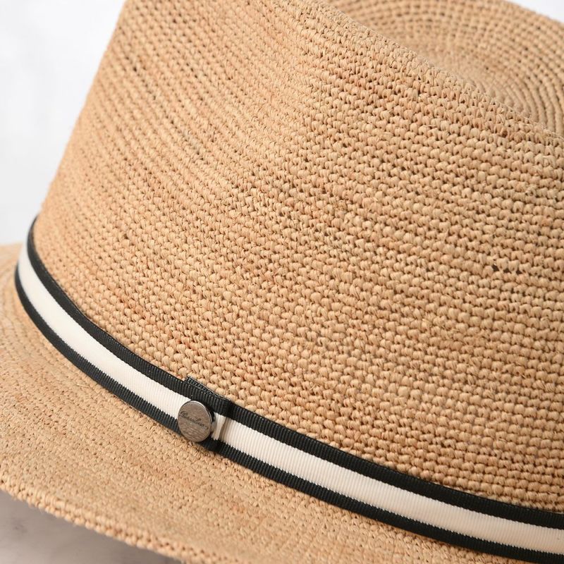 ボルサリーノのラフィアハット Rafia crochet fine（ラフィアクロシェ ファイン） 141165 ホワイトリボン