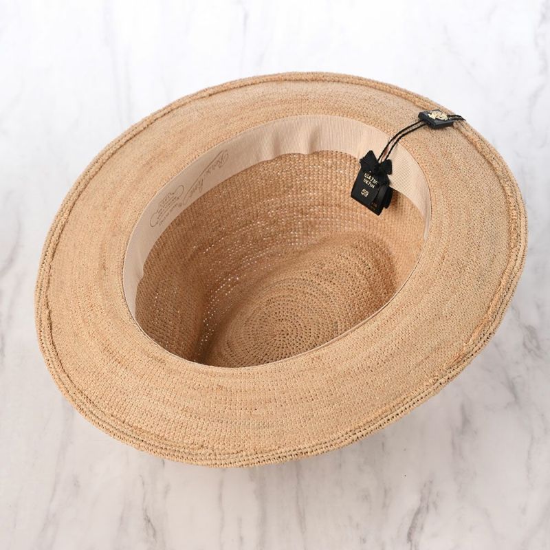 ボルサリーノのラフィアハット Rafia crochet fine（ラフィアクロシェ ファイン） 141165 ホワイトリボン