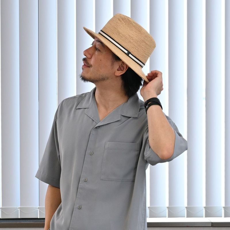 ボルサリーノのラフィアハット Rafia crochet fine（ラフィアクロシェ ファイン） 141165 ホワイトリボン