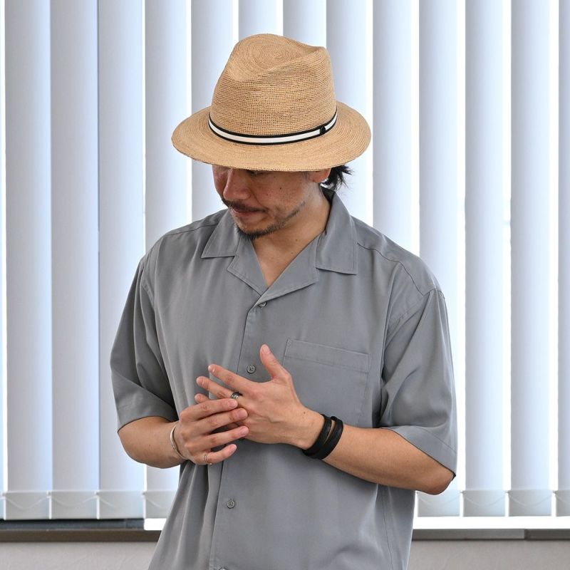 ボルサリーノのラフィアハット Rafia crochet fine（ラフィアクロシェ ファイン） 141165 ホワイトリボン