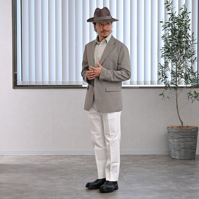 ボルサリーノのパラシゾールハット Parasisol tesa larga（パラシゾール テサ ラーガ） 141255 ブラウン