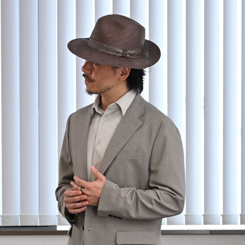 ボルサリーノのパラシゾールハット Parasisol tesa larga（パラシゾール テサ ラーガ） 141255 ブラウン