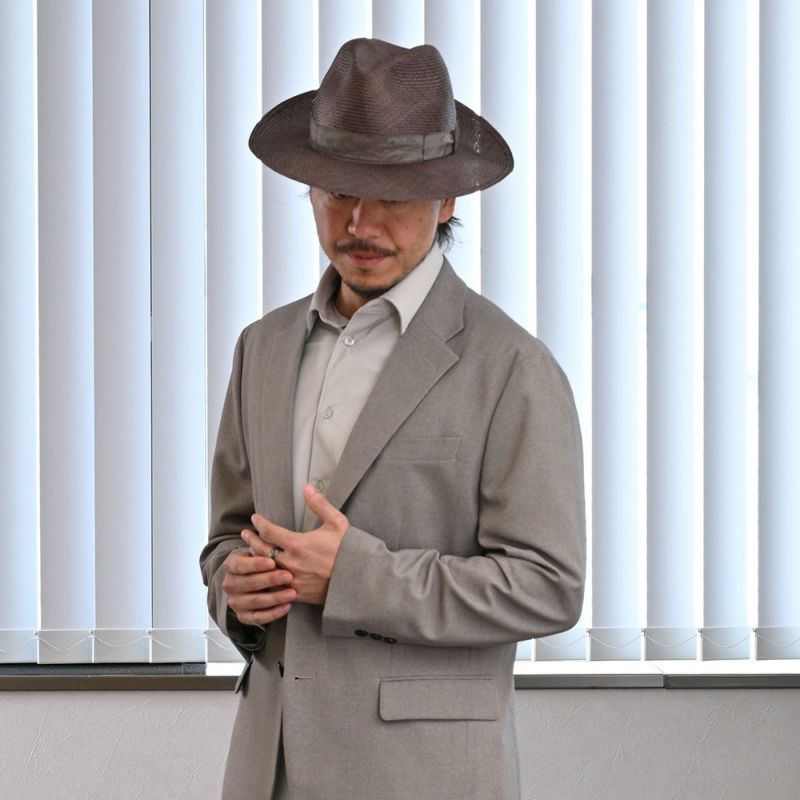 ボルサリーノのパラシゾールハット Parasisol tesa larga（パラシゾール テサ ラーガ） 141255 ブラウン