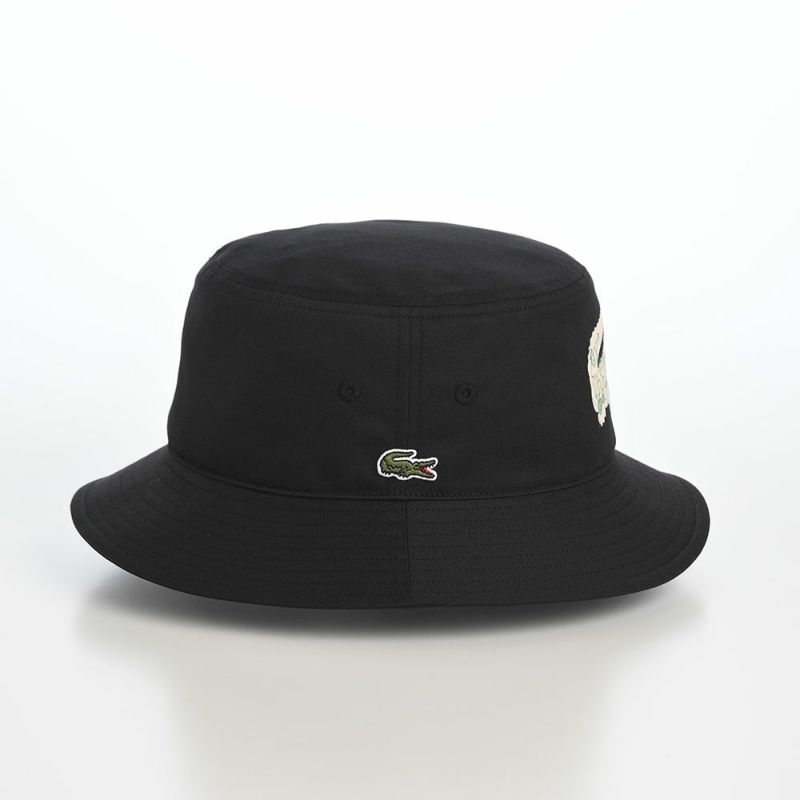 ラコステのバケットハット CROCODILE PRINT BUCKET HAT（クロコダイルプリント バケットハット） L1364 ブラック