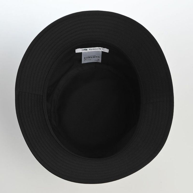 ラコステのバケットハット CROCODILE PRINT BUCKET HAT（クロコダイルプリント バケットハット） L1364 ブラック