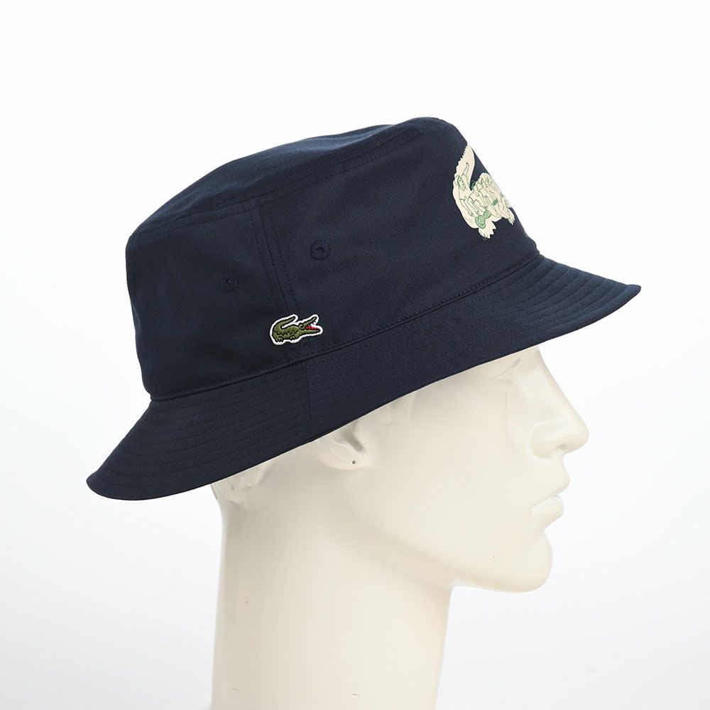 ラコステのバケットハット CROCODILE PRINT BUCKET HAT（クロコダイルプリント バケットハット） L1364 ネイビー