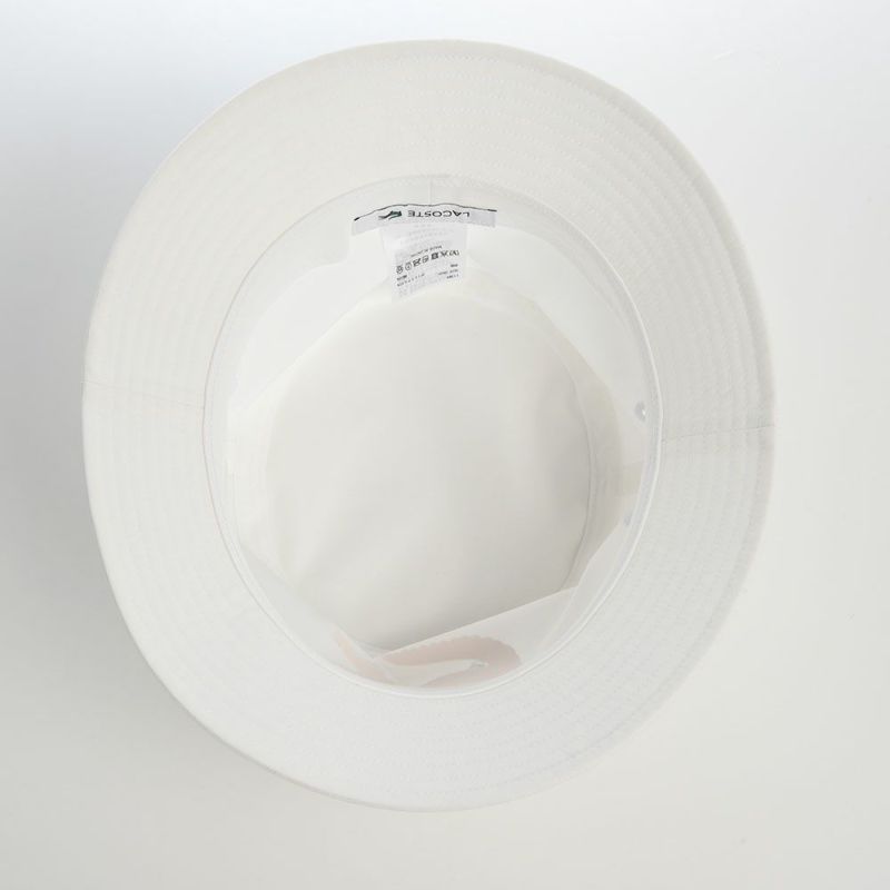 ラコステのバケットハット CROCODILE PRINT BUCKET HAT（クロコダイルプリント バケットハット） L1364 オフホワイト